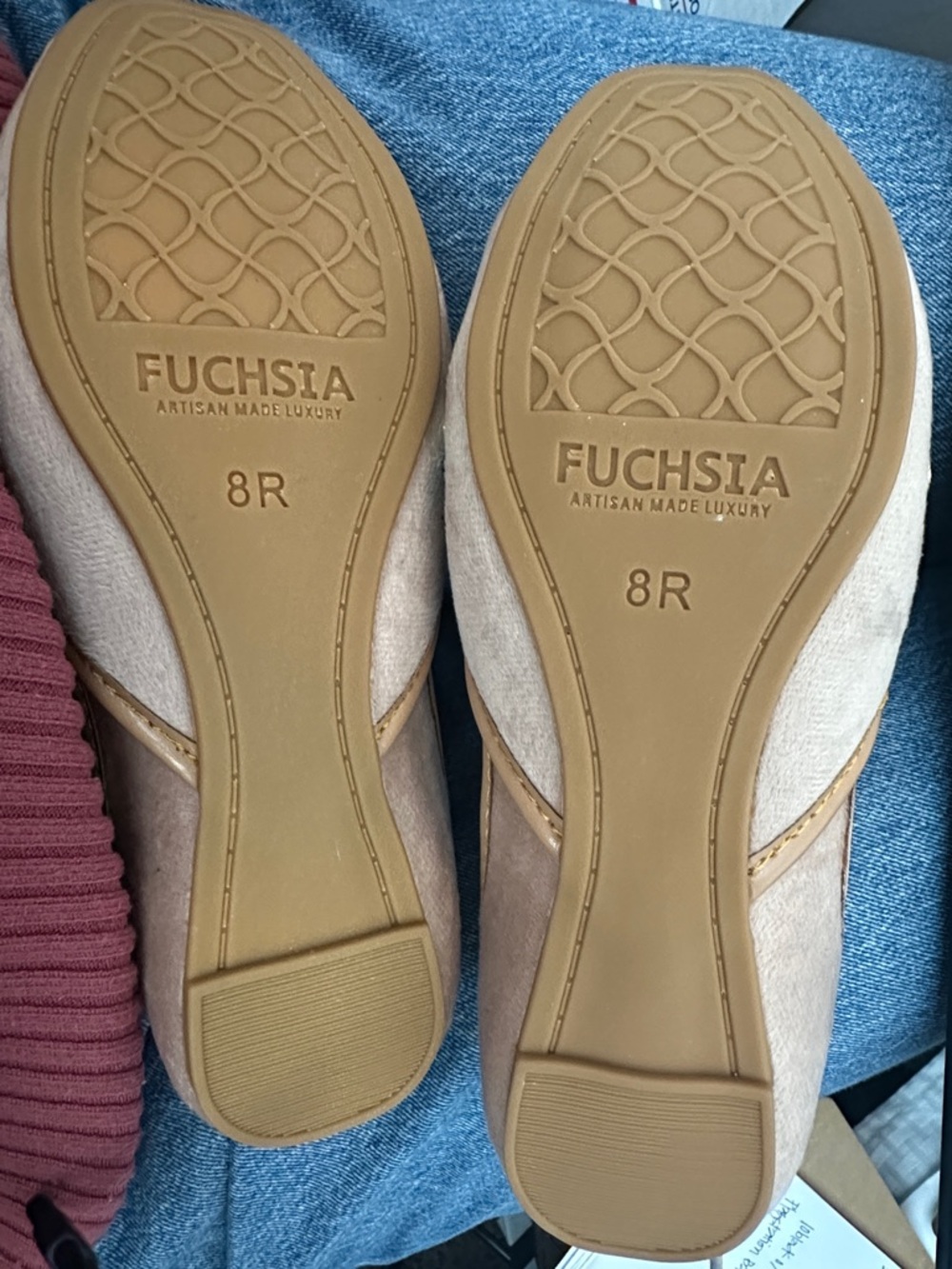 Fuchsia Whistledown Vintage Edition Women's Hand Crafter Beige Slip-On Flats - Picture 7 of 7
